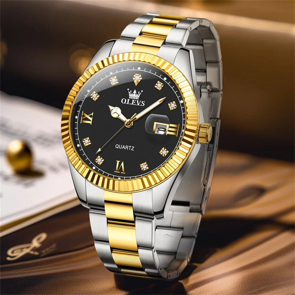 OLEVS 3623 accurate guangzhou men quartz watch hot sale steel strap water proof date display Simple business wrist watch