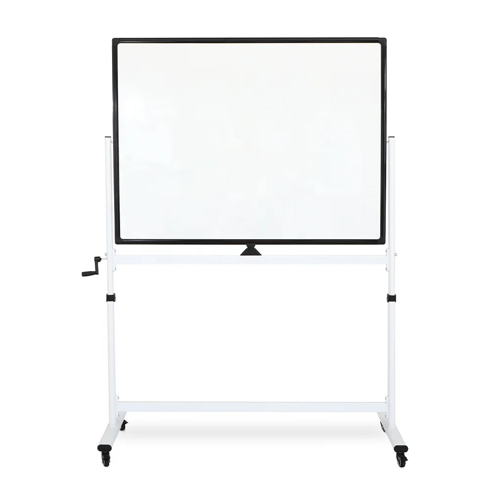 CQC Certified Customized Mobile Whiteboard with 360° Rotation 4 Wheels Dry Easel Write Board Stand with Magnetic Frame