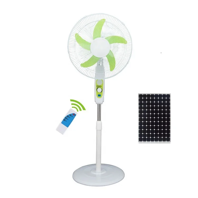 
12v dc solar motor ceiling rechargeable stand fan with led light air cooling 16inch Brushless Electric Powered 