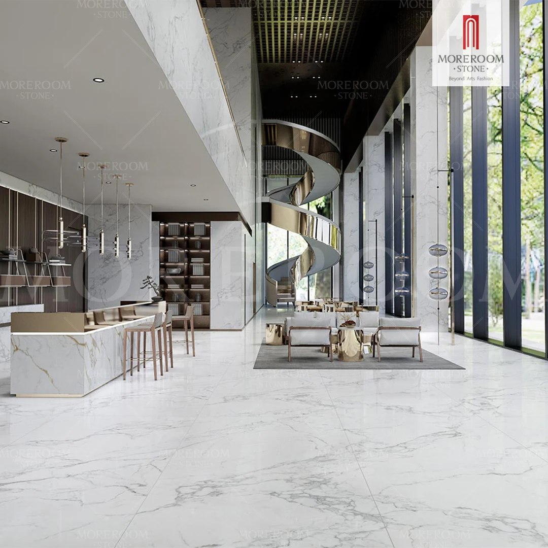 1200x2400mm Big Size Slabs Artificial Sintered Stone Marble Italian Calacatta Tiles For Interior And Exterior Wall Cladding