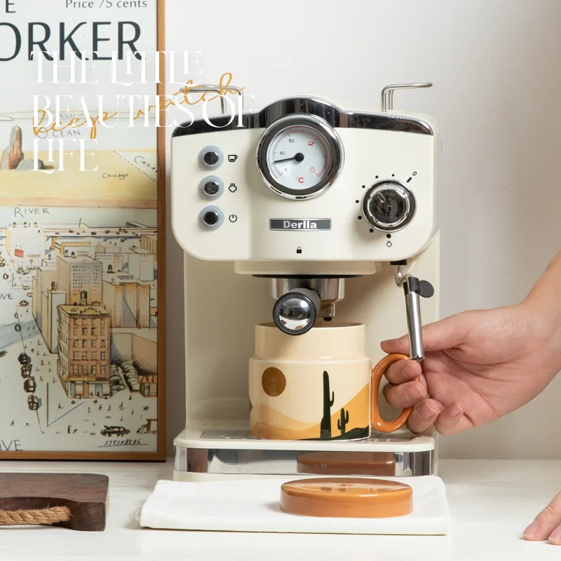 Oasis Series Korean Style Ceramic Coffee Cup with Lid Dustproof for Breakfast Milk High Aesthetic Office Mug