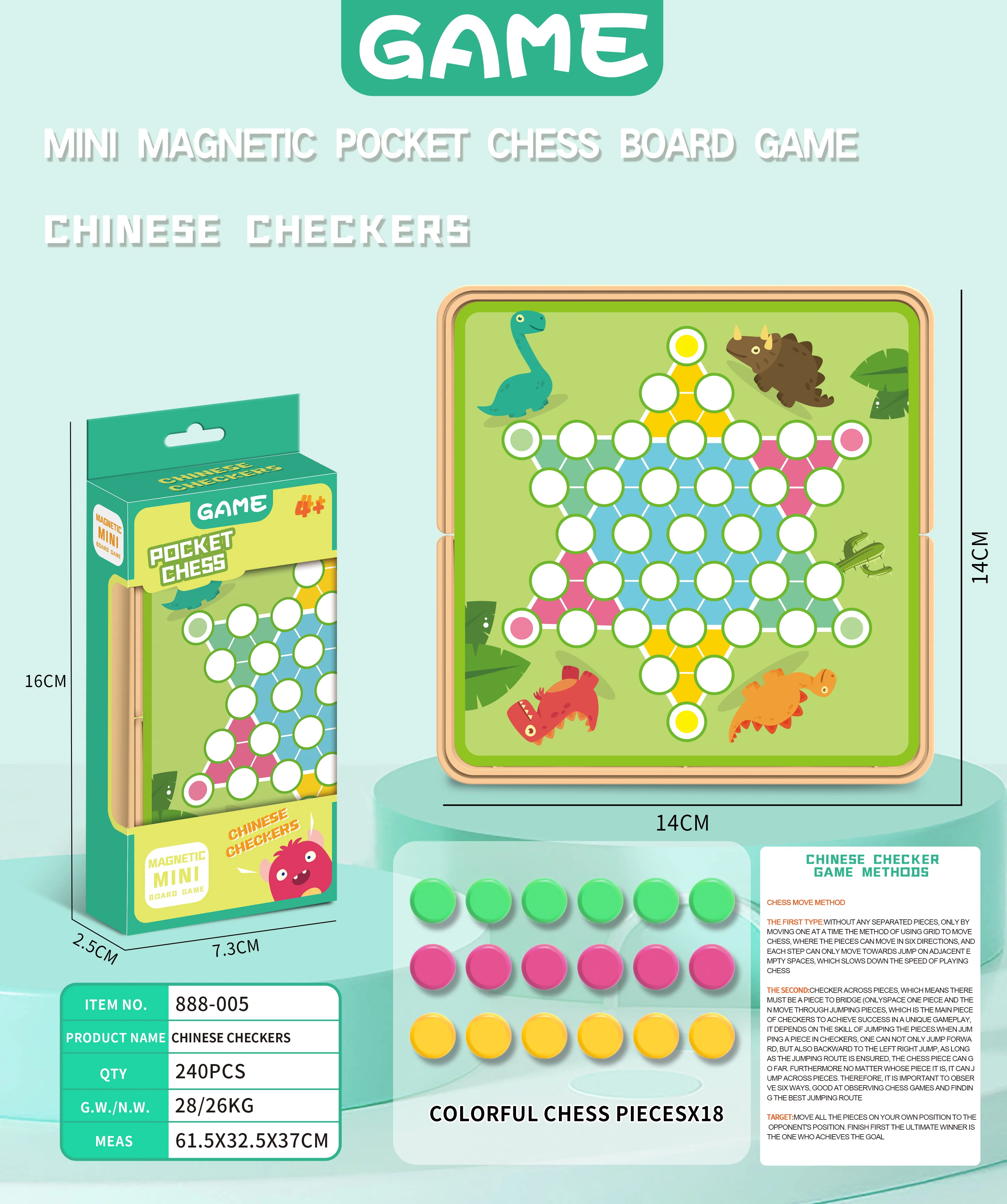 Cartoon pocket magnetic chess flying chess pentoko gamblo snakes and ladders checkers parent-child puzzle game wholesale