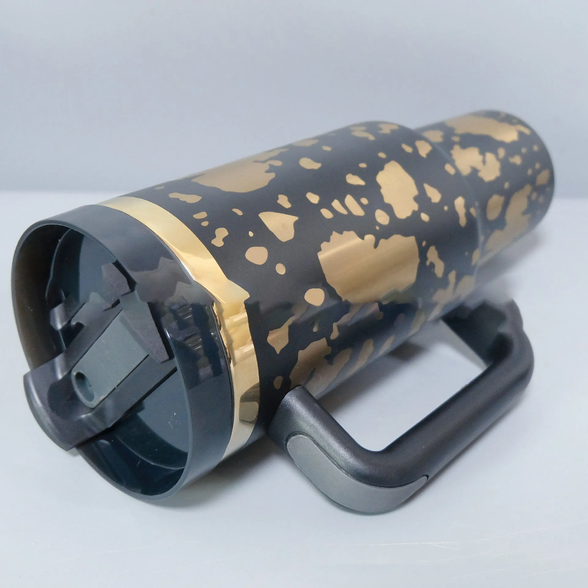 40oz Car cup ion plated laser engraving 40 2nd generation straw with handle steel tumbler large water bottle