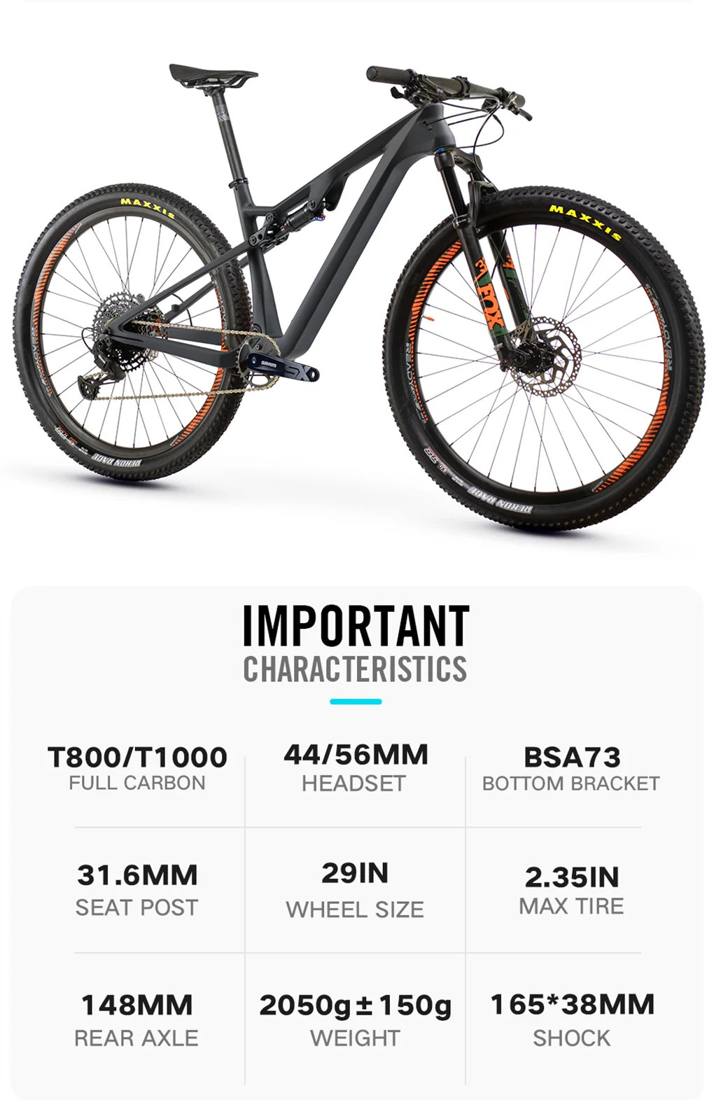 LEXON t1000 Full Suspension frame 29er Boost Cross Country  trial Frameset Carbon MTB frame AM DH XC Mountain Bicycle Frame