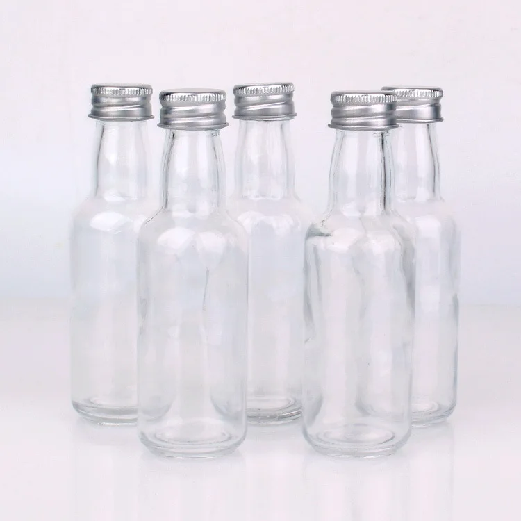 Wholesale 50ml Small Mini Glass Wine Bottle for Liquor Alcohol Juice Drinks  With Screw Cap