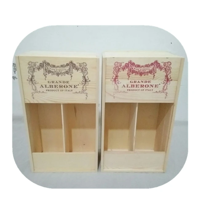 Кейс для вина из натуральной сосны, держатель для переноски, подарочная упаковочная коробка с окошком для дисплея и пользовательским логотипом для стеклянных бутылок