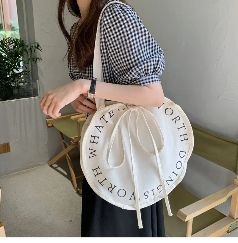 Customized Blank Canvas Bags,Unique Round Cheap Letter Tote Cotton Bags,High Quality Canvas Blank Tote Bag