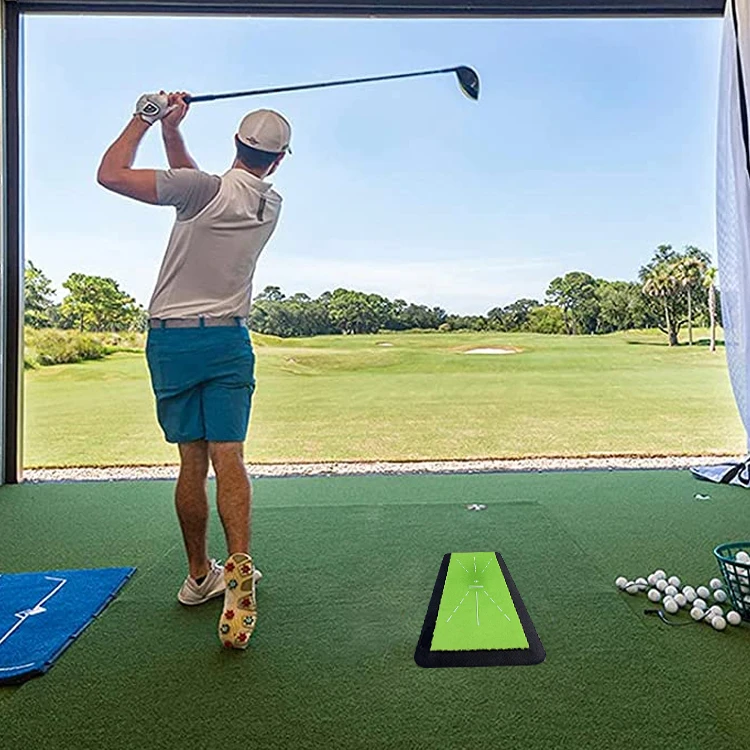 Amazon Hot Sales Mini Golf Hitting Mat For Golf Swing Training Swing Detection Batting Golf Mat