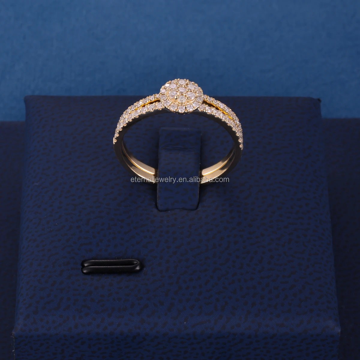 Bulk Custom Price S925 Silver 9K 10K 14K 18K Solid Gold Round Brilliant Cut Moissanite Diamond Ring Band