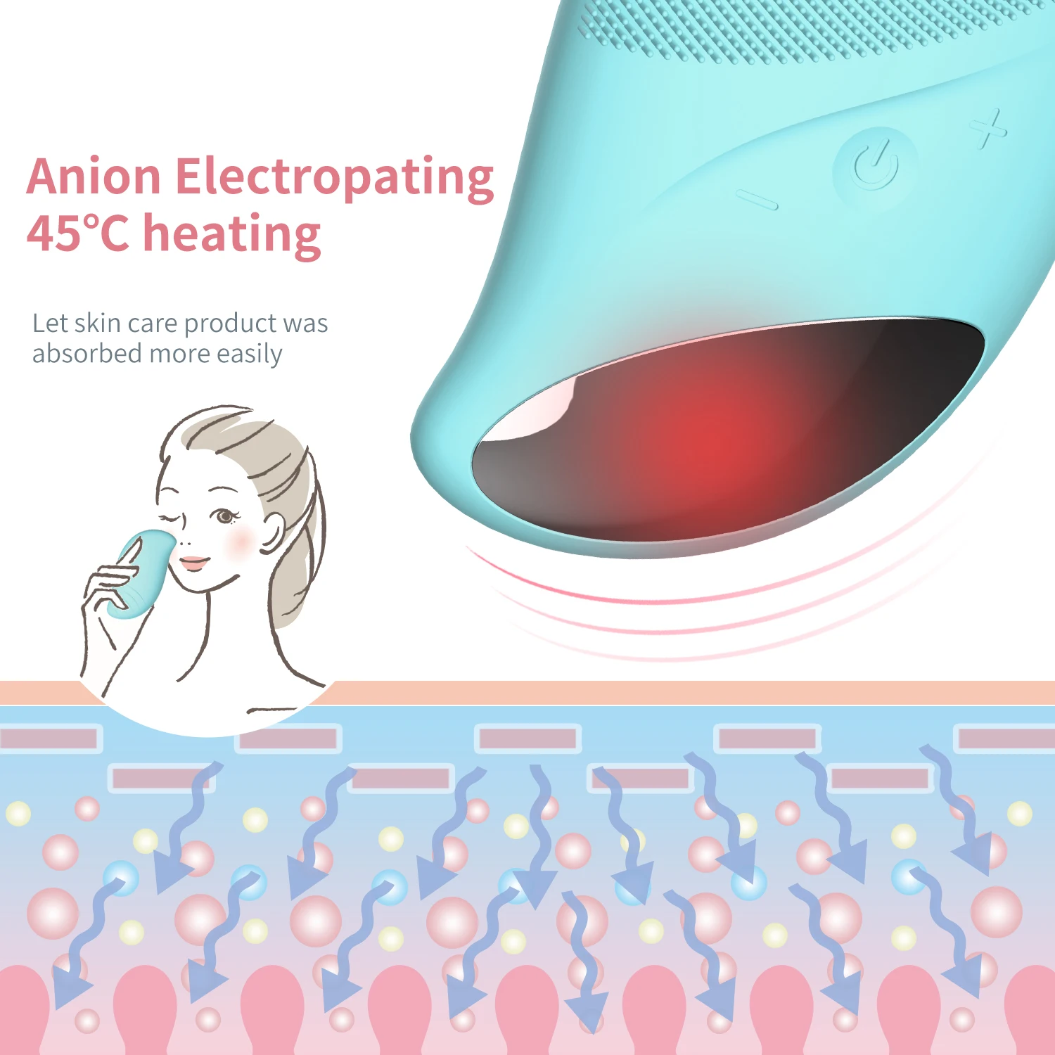 
Waterproof Sonic Facial Cleansing Brush Electric Face Brush Wireless Rechargeable Brush Face For Facial Beauty 