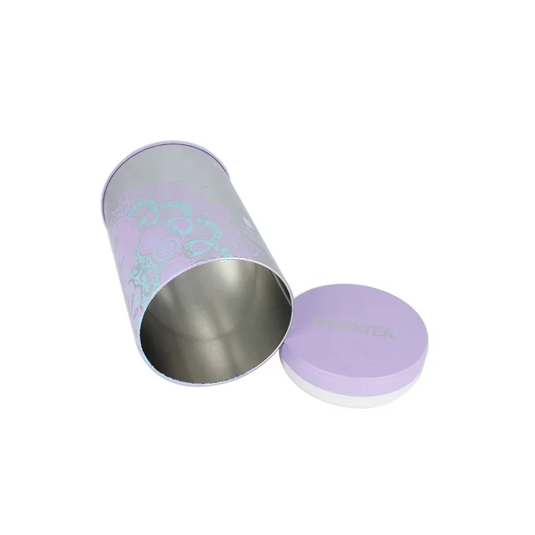 Жестяная круглая коробка с чайными листьями емкостью 250 г