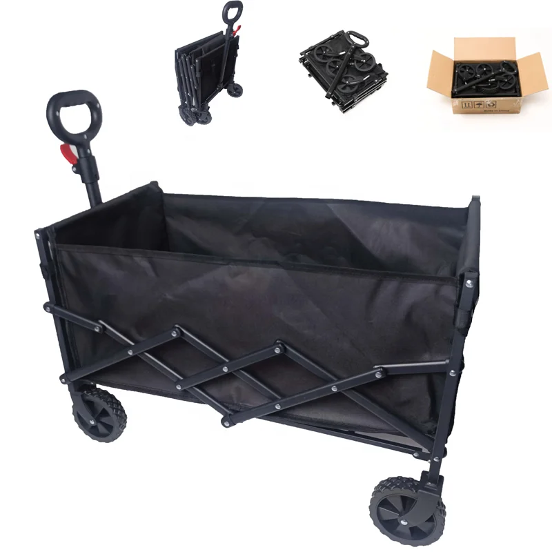 Wagon Cart Heavy Duty Foldable Collapsible Wagon with Small Size Folding Design Utility Grocery Wagon for Camping Shopping Sport