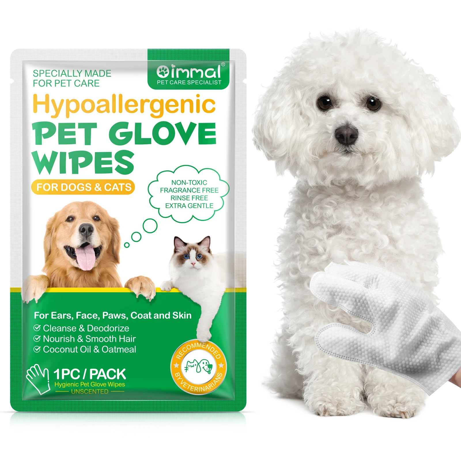 OIMMAI disposable cats dogs aloe vera travel customize private label non toxic pet wipes gloves,eye pet wet wipes