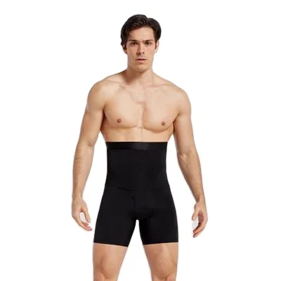 Men Tummy Control Shorts Girdle Body Shaper High Waist Leg Slimming Shapewear Compression Boxer Brief (1600104308439)