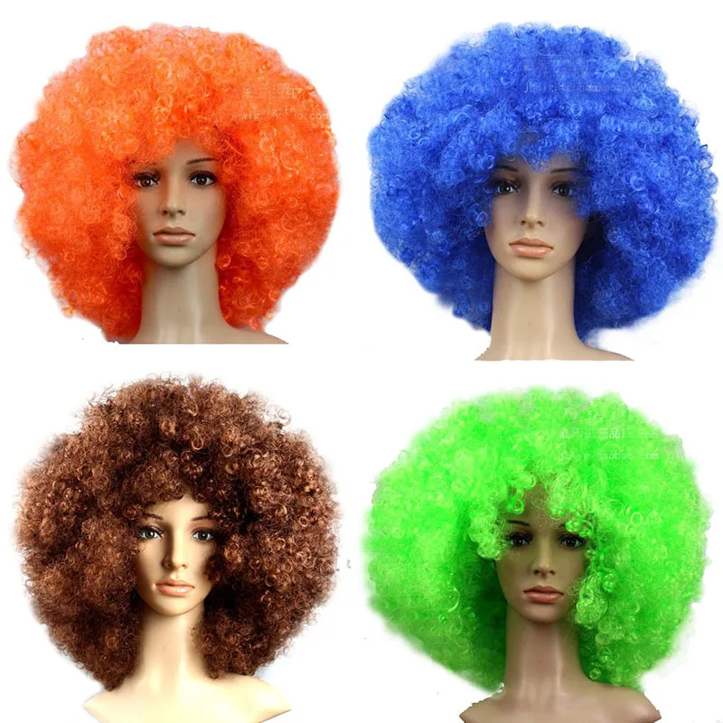 High Fibre Synthetic Wigs Color Short Red Pink Wig Curly Brown Hair Wigs For Party