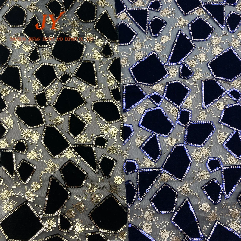 Mikemaycall African lace fabrics sequins French tulle lace fabric embroidery new velvet lace made in China