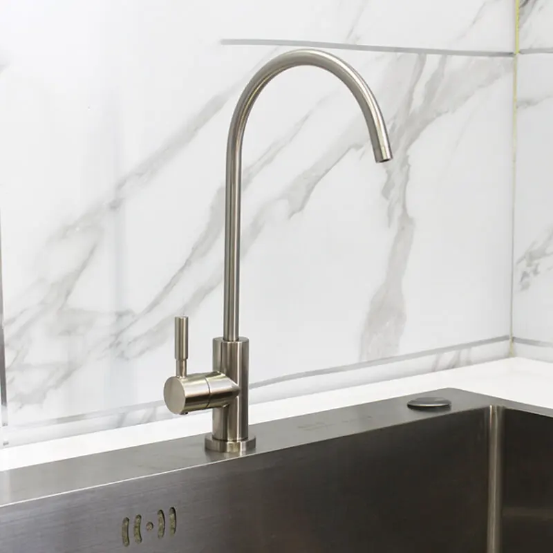 NSF 61 Kitchen Pure Faucet One Way Drinking Faucet for Kitchen Sink Nickel Brushed Filter Water Tap