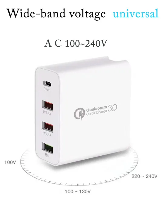  Адаптер питания для быстрой зарядки с 4 портами usb-c зарядное устройство телефона