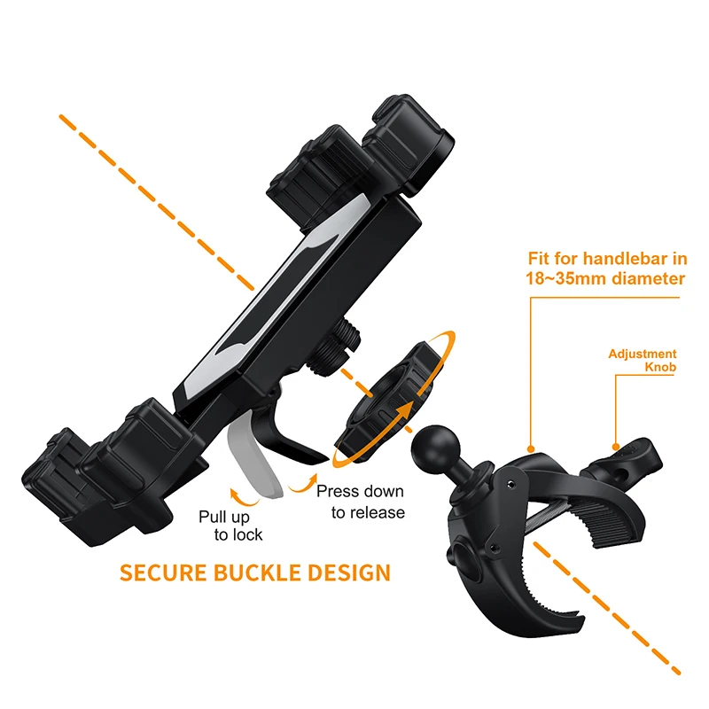Bicycle Mobile Phone Bracket Navigation Stand 360 Free Rotation For Bike Motorcycle Handlebar Holder Smartphone Phone Mount