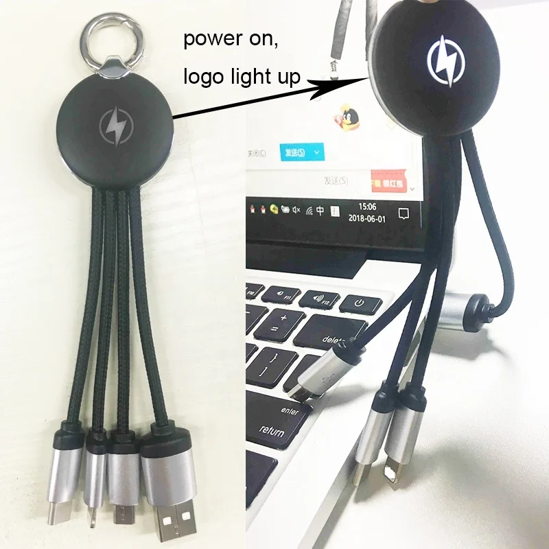 
Direct Quality 4 Inch 1 Usb Data Cable With Custom Led Backlight Logo 