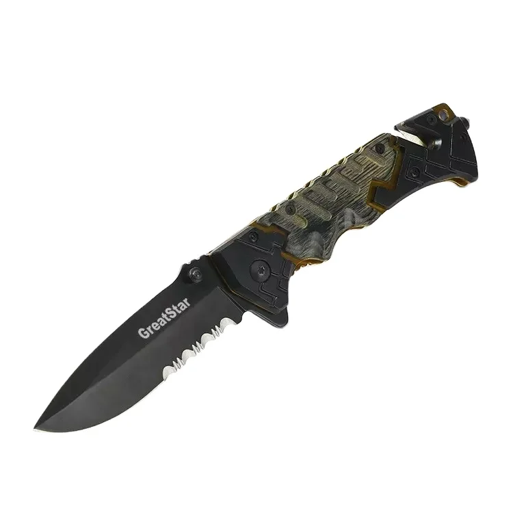 customized tools Folding Pocket Camping Knife Blade Outdoor Survival Knives Fruit Cutter Aluminum Handle Hunting Knife