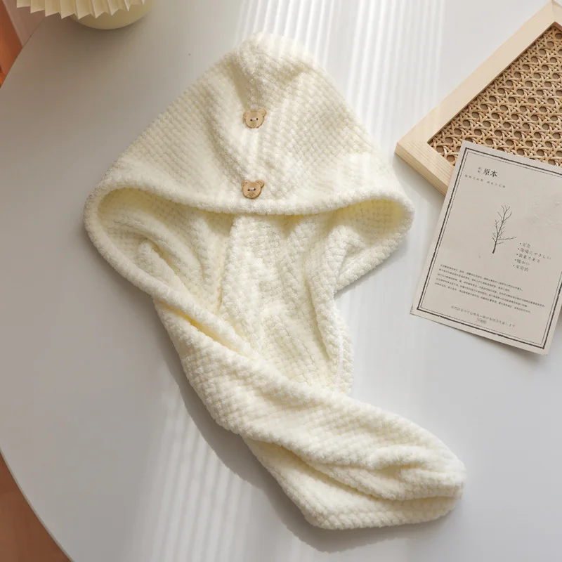 Quick Dry Luxurious Hair Turban Knitted Polyester Hair Towel for Adults Children Woven Wrap for Long & Thick Curly Hair Use Home