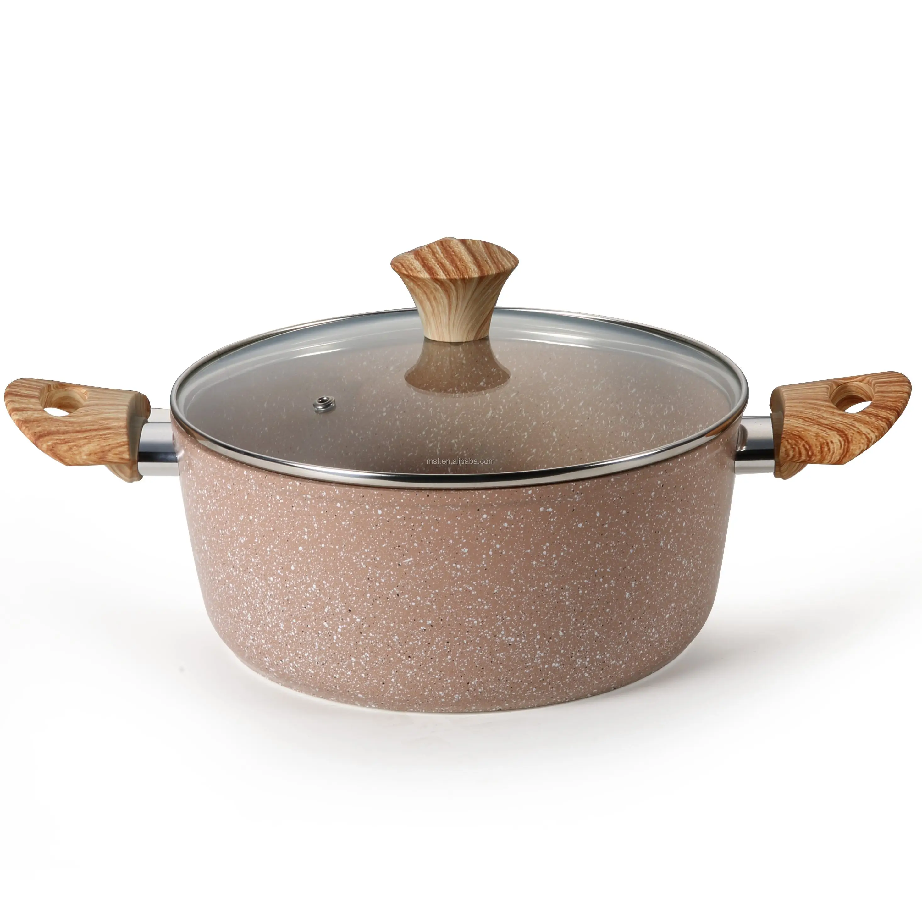 Антипригарная Кастрюля для макарона из мраморного гранита 24*10,5 см с крышкой