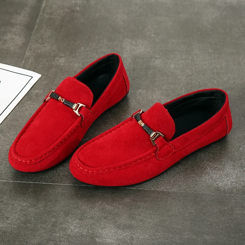  wholesale red suede velvet casual shoes fashion formal loafers for