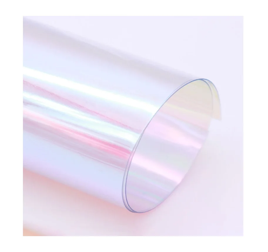 Pvc film roll transparent pvc rainbow raincoat 0.3-0.8mm 54 inch colored transparent pvc film