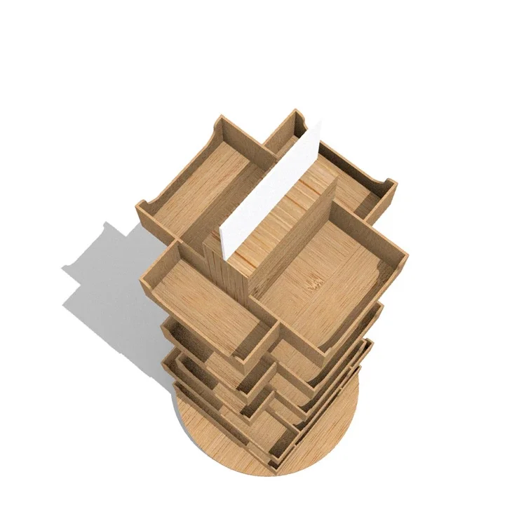 Wood Book Magazine Brochure Display Stand with Wheels