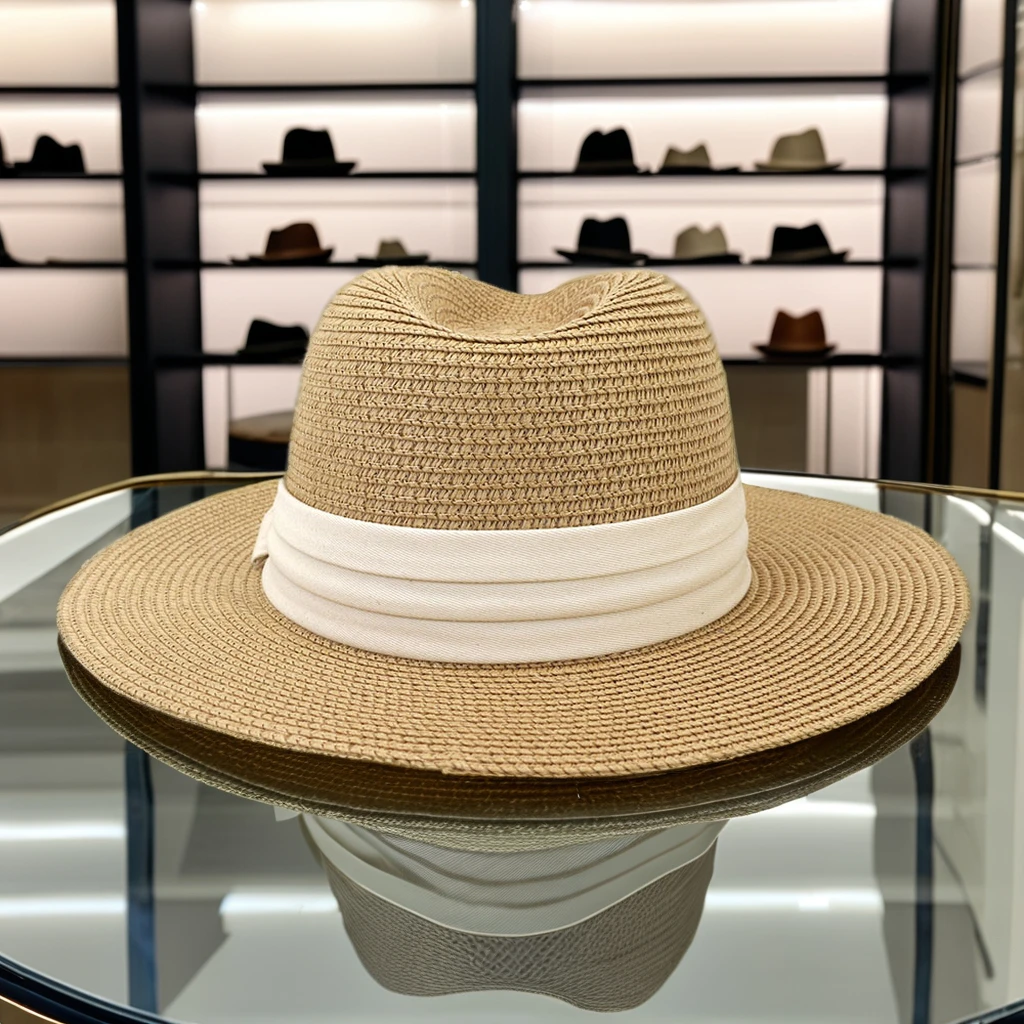 BESTELLA Brand Wholesale custom logo print large brim summer beach outdoor sunshade color contrast wide brim felt fedoras hat