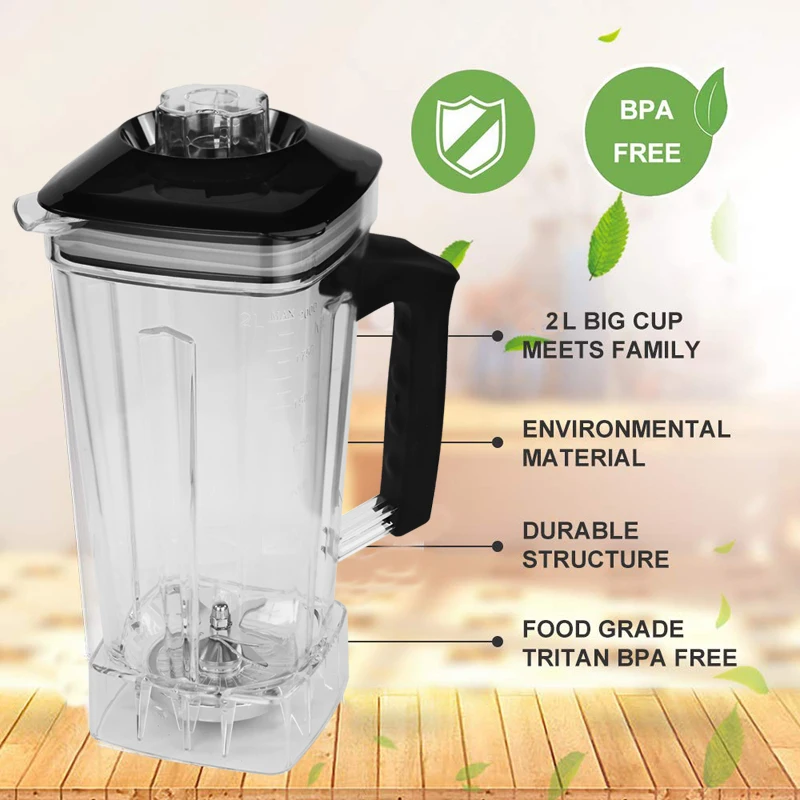 Wholesale Price High Durability 2L Food Grade Bpa-Free Container Square Plastic Jar Blender Parts