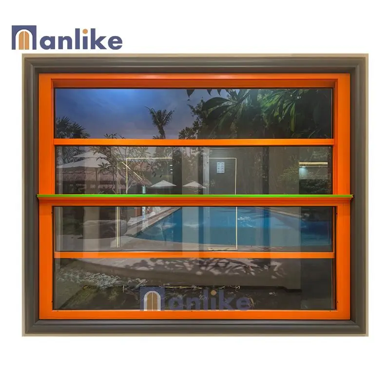 Anlike Factory Customized Infrared Sensor Motor Vertical Sliding Aluminium Glass Double Hung Windows For House