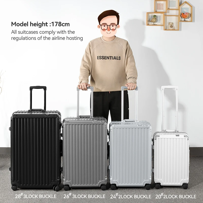 ROAMING 20 Inches Elegant Travel Luggage Handle Spinner Suitcase New Style Hot Selling with TSA Lock Aluminum Frame