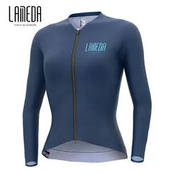 Модная сублимационная Женская Весенняя велосипедная футболка LAMEDA с длинным рукавом