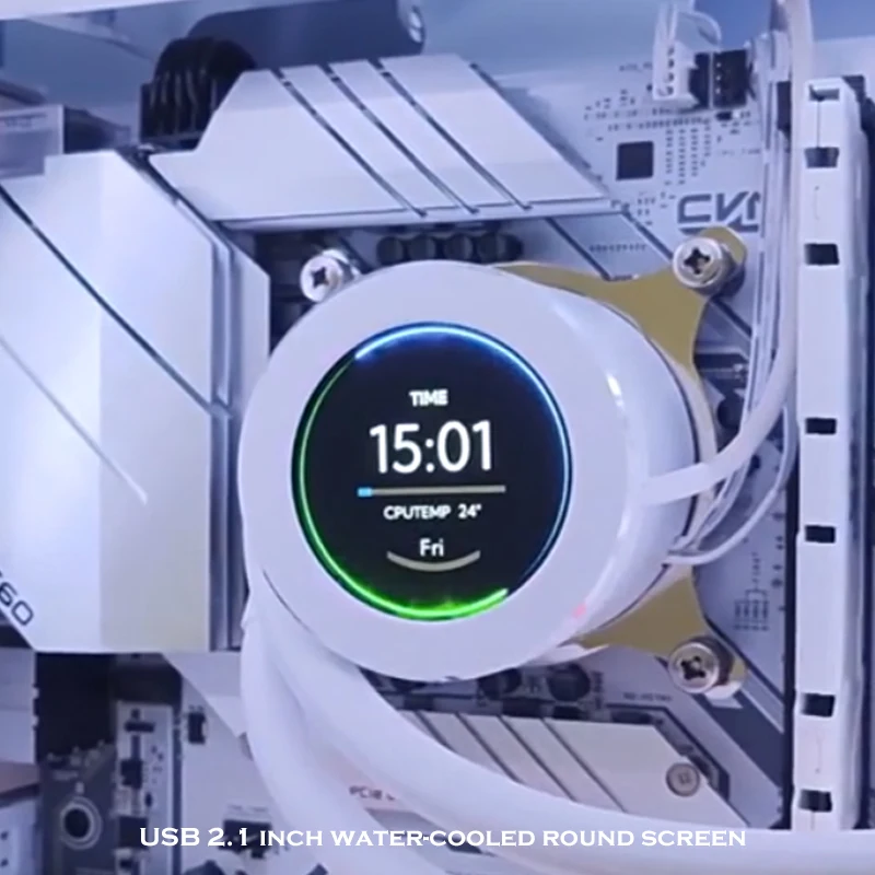 2.1 Inch IPS MINI PC CPU AIO Water Cooling Monitor 120/240/360,DIY Dynamic Temperature Display,USB Cabinet Gamer Screen Aida64