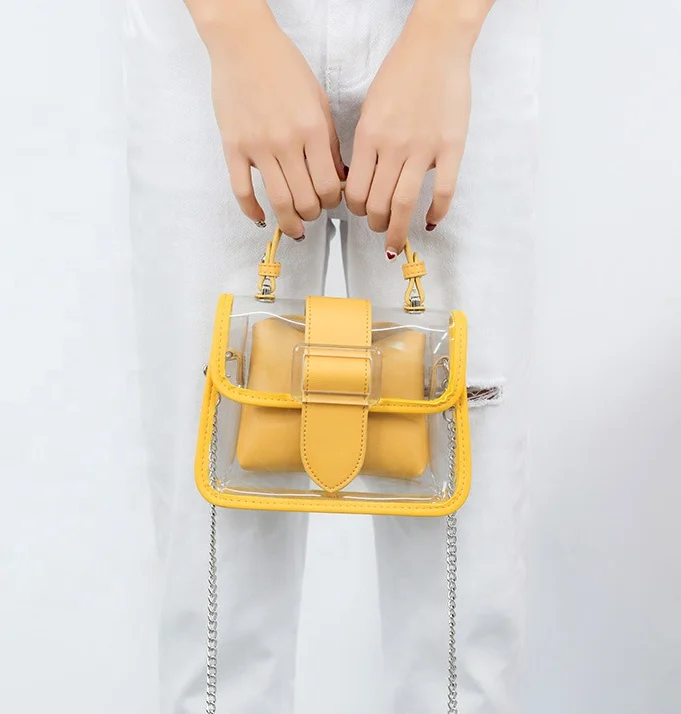 Wholesale Transparent Clear PVC Women Handbags Fashion Tote Beach Bag Ladies Shoulder Bag