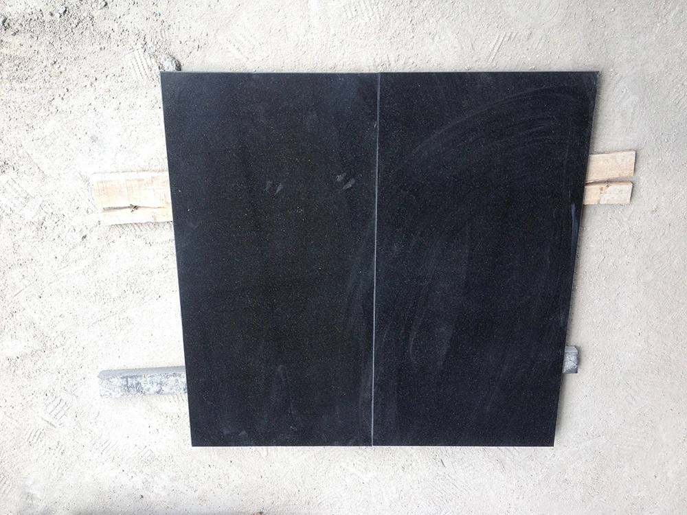 Polished Absolute Black Granite For Grave Shanxi Black Granite Floor Tile 30x30