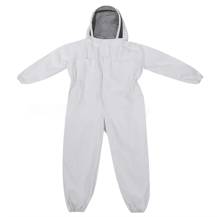 Wholesale direct sales new trend white polyester cotton overalls thick bee keeping clothes protection bee suit beekeeper outdoor