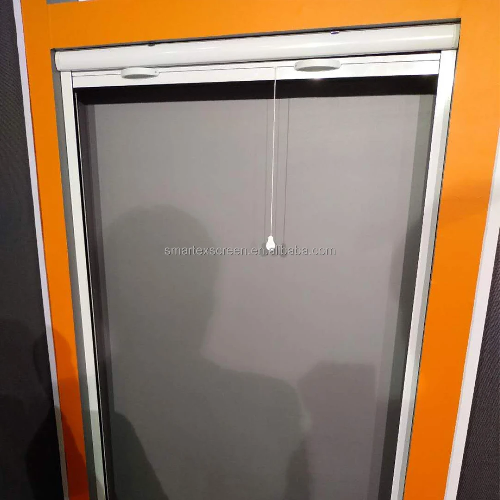 Retractable sliding wheels roller insect mosquito net door aluminum shutter screen mesh window with fiberglass mosquito net