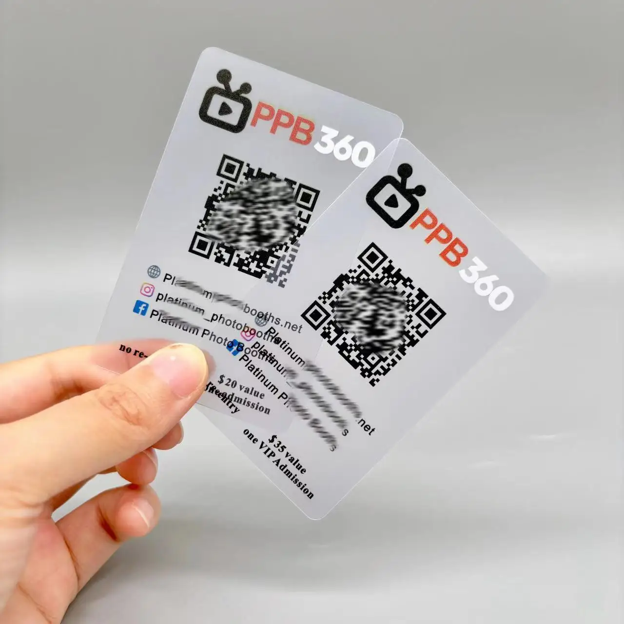 Custom Logo Luxury Holographic Transparent Waterproof Flexible Clear Business Card with QR Code