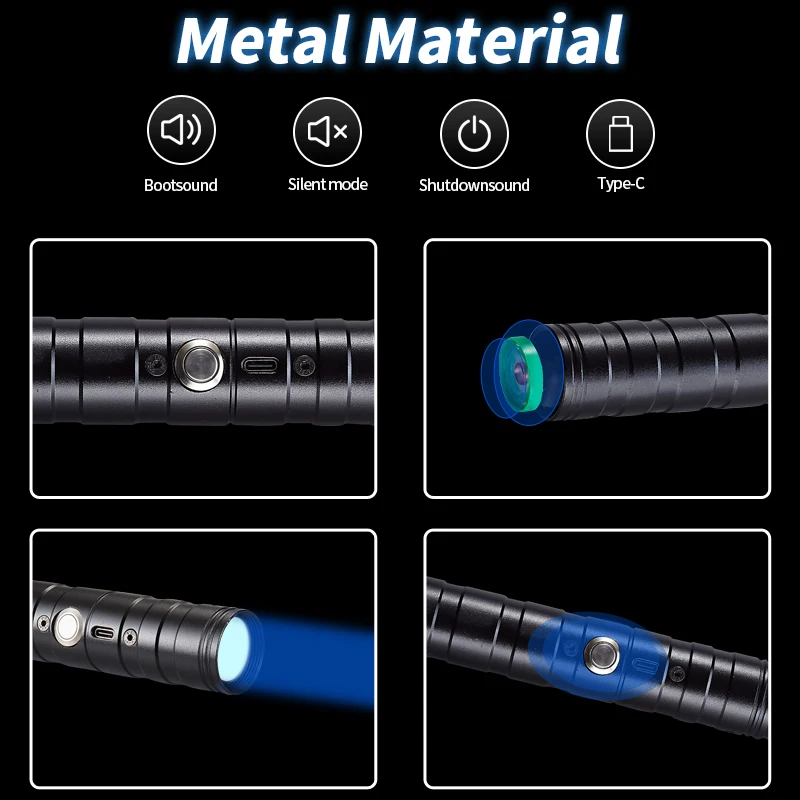 Warwolf 1pc 15 Colors Light-up Toys Metal Lightsaber Hilt Lgt Lightsaber with Neopixel