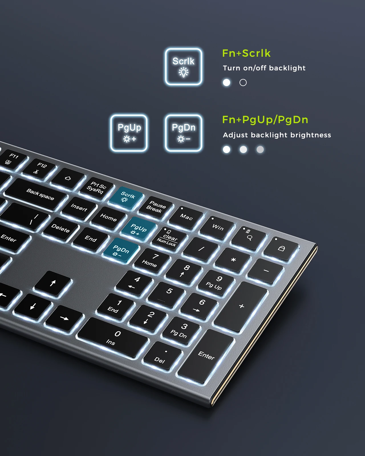 Seenda Rechargeable Ergonomic Keyboard & Mouse RGB Backlit Keyboards and Mice for Mac Windows Wireless Keyboard and Mouse Combo