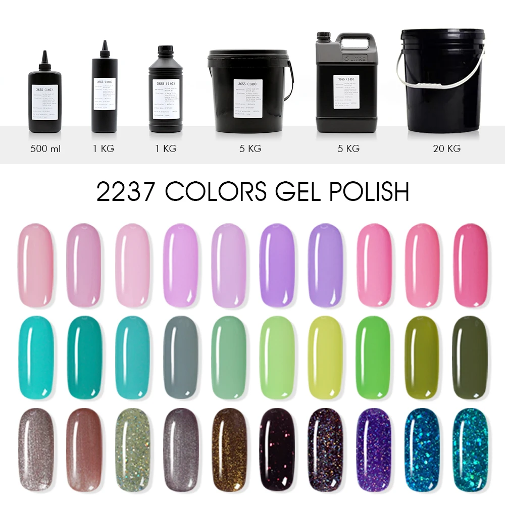 2237 Color 1Kg Wholesale Nail Supplies Vegan Soak Off Custom Private Label UV Nail Gel Polish