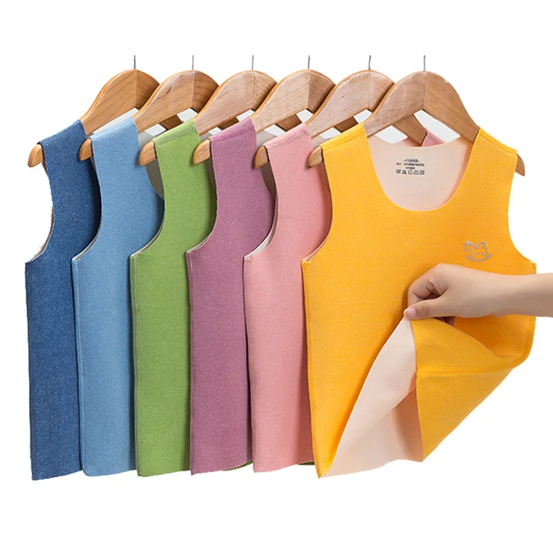 Коллекция 2021 года, новый детский теплый жилет двусторонний утепленный осенне-зимний бархатный бесшовный тонкий бархат для мальчиков и девочек