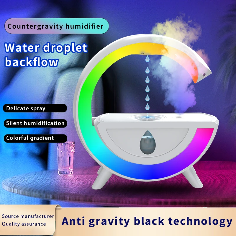 350ML Humidifiers for Bedroom Night Lamp Water Drop Anti Gravity Cool Mist Humidifier for Office Desk Yoga Gift