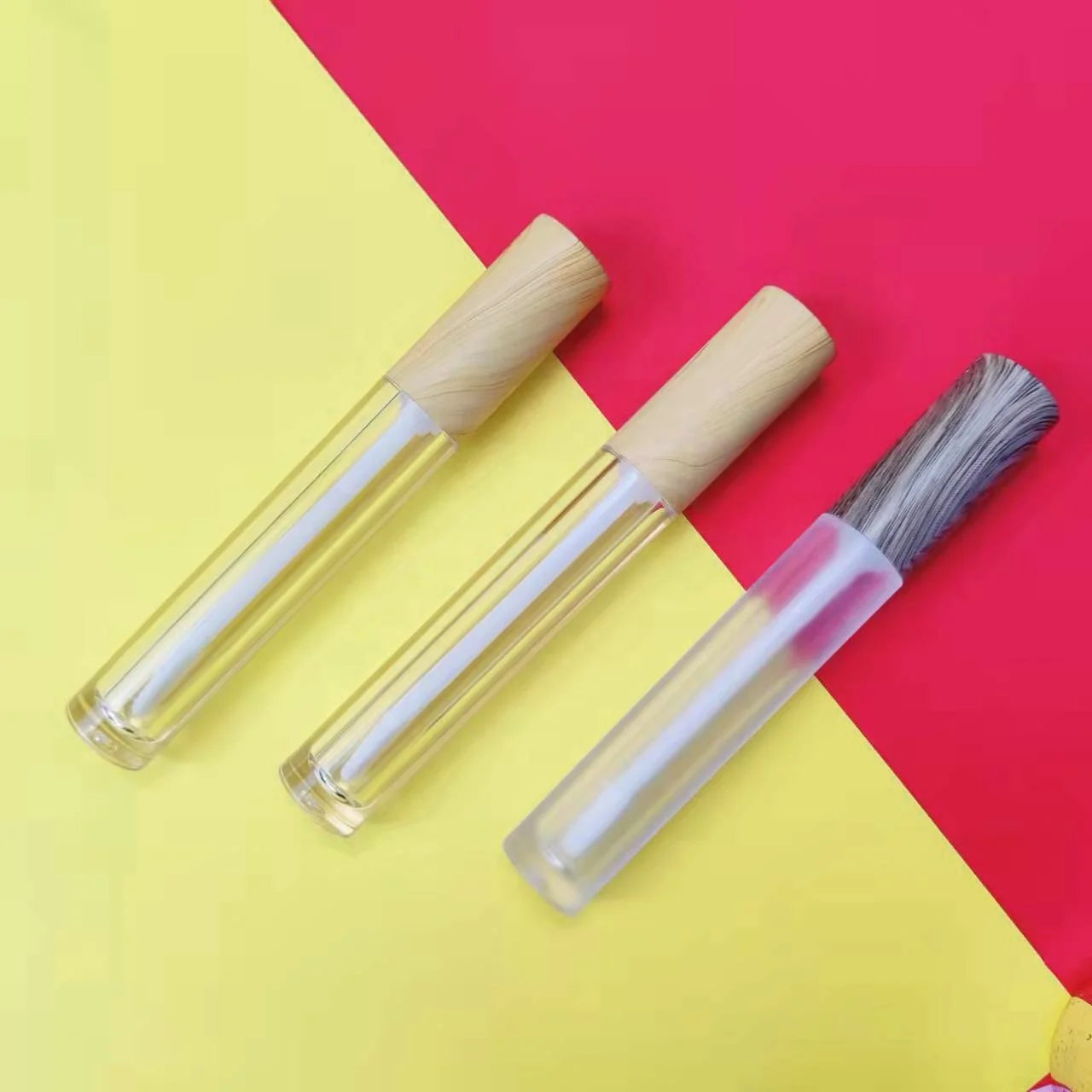 High Quality Capsule Circular Lip Gloss Tube Amplifier Bamboo Eco Friendly