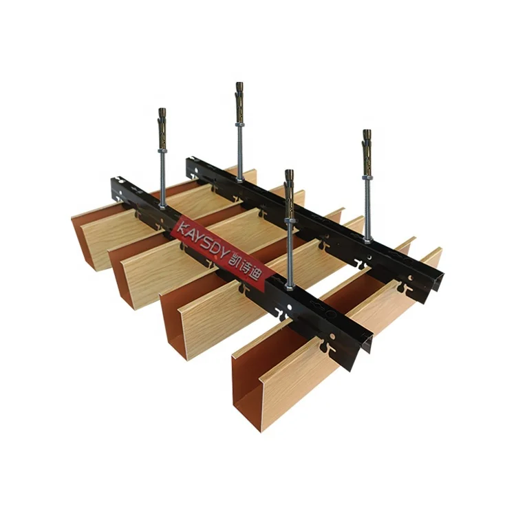 Solid Green Aluminum Strip Baffle Ceiling Panel Fireproof Suspended False Ceiling Design For Hall Airport Home Office Corridor