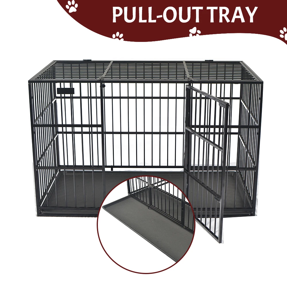 Stackable Metal Heavy Duty Pet Cages Houses Dog Crate With Tray Dog Kennel House