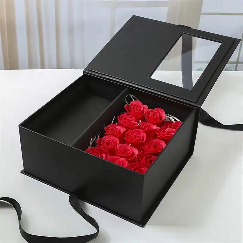 
2021 Luxury Creative Surprise Gift boxes with Magnetic lid and ribbon cajas para flores mom deep love Mothers day flower box 